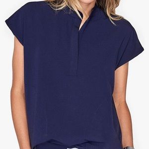 FIGS Rafaela Two-Pocket Mandarin Collar Scrub Top for Women